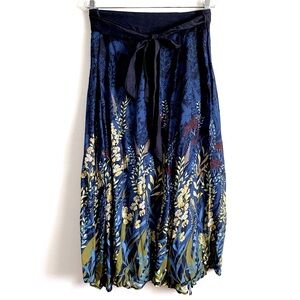 Ranna Gill Floral Print Wraparound Maxi Skirt